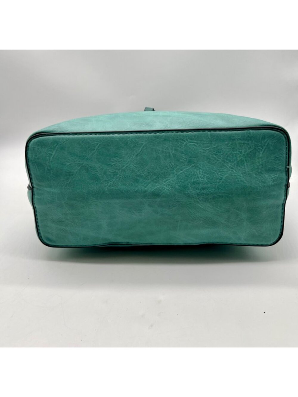 Aqua Blue Faux Leather Satchel Bag - Picture 5 of 11